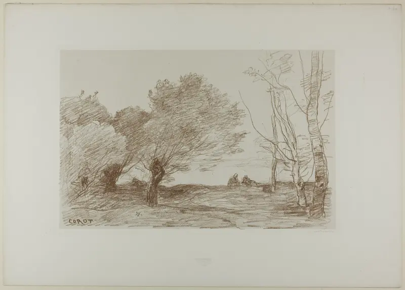 Willows and White Poplars Wall Art by Jean Baptiste Camille Corot - High-Resolution Digital Print