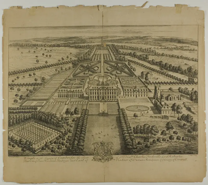 Wimple in the County of Cambridge, plate 32 from Britannia Illustrata Wall Art by Johannes Kip - High-Resolution Digital Print