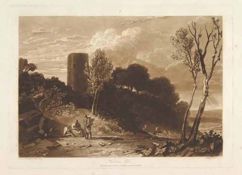 Winchelsea Sussex, part VIII, plate 42 from "Liber Studiorum" Wall Art by Joseph Mallord William Turner - High-Resolution Digital Print