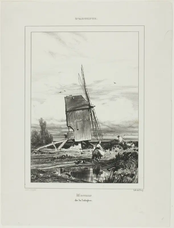 Windmill of Sologne Wall Art by Jules Dupré - High-Resolution Digital Print