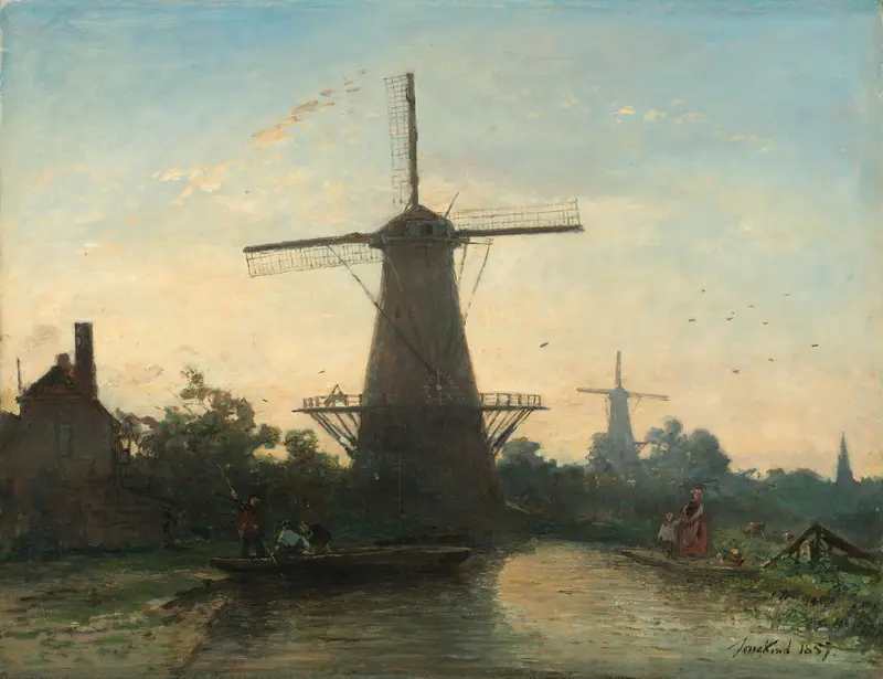 Windmills near Rotterdam Wall Art by Unknown - High-Resolution Digital Print