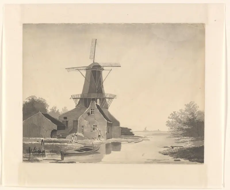 Windmolen aan het water Wall Art by Unknown - High-Resolution Digital Print