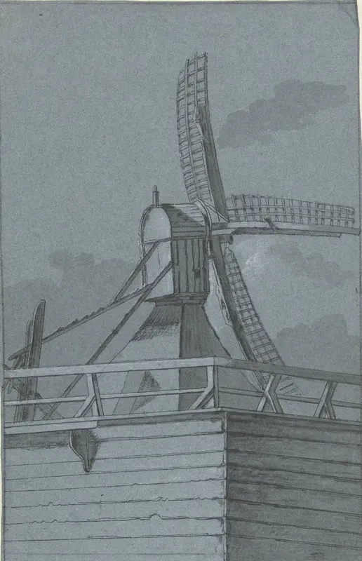 Windmolen met houten onderbouw Wall Art by Jacob Ernst Marcus - High-Resolution Digital Print