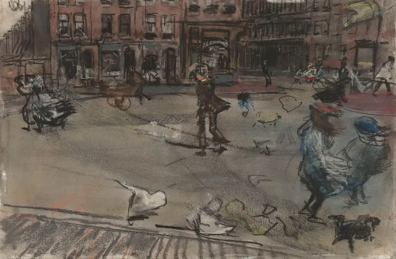 Windvlaag op het Dapperplein in Amsterdam Wall Art by Isaac Israels - High-Resolution Digital Print