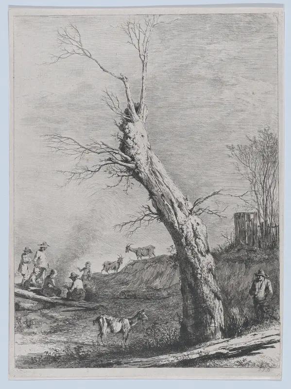 Winter, after a drawing completed in Saint-Chamond Wall Art by Jean Jacques de Boissieu - High-Resolution Digital Print
