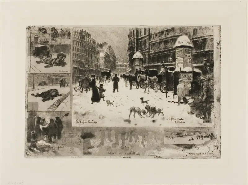 Winter in Paris Wall Art by Félix Hilaire Buhot - High-Resolution Digital Print