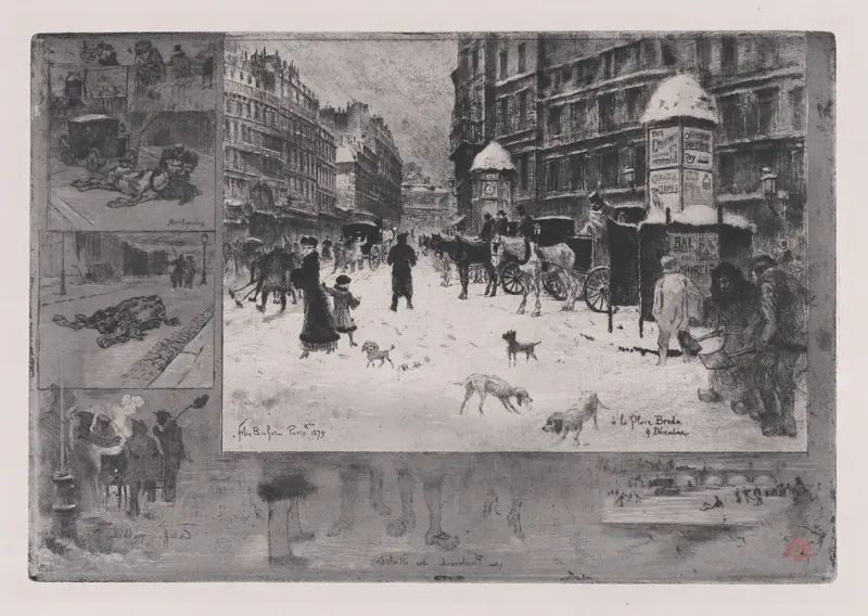 Winter in Paris, or Paris in the Snow Wall Art by Félix-Hilaire Buhot - High-Resolution Digital Print