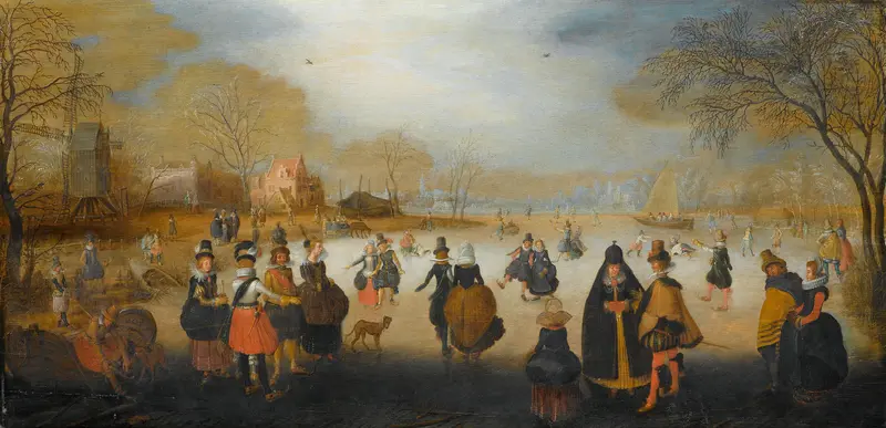 Winter Landscape with Skaters Wall Art by Unknown - High-Resolution Digital Print
