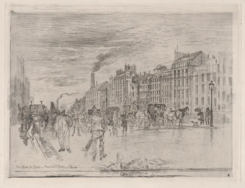 Winter Morning on the Quays Wall Art by Félix-Hilaire Buhot - High-Resolution Digital Print