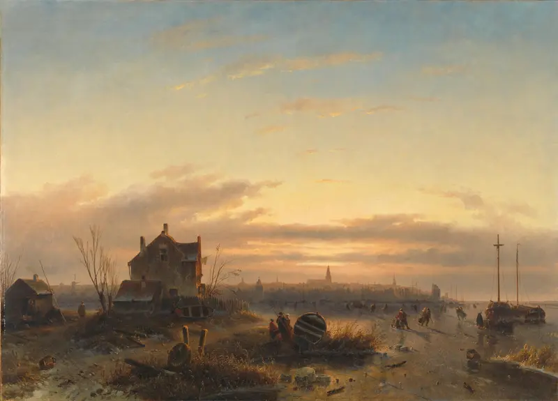 Winter op het IJ voor Amsterdam Wall Art by Unknown - High-Resolution Digital Print