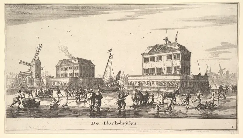 Winter Scene at the Blockhouse in Amsterdam Wall Art by Reinier Nooms, called Zeeman - High-Resolution Digital Print