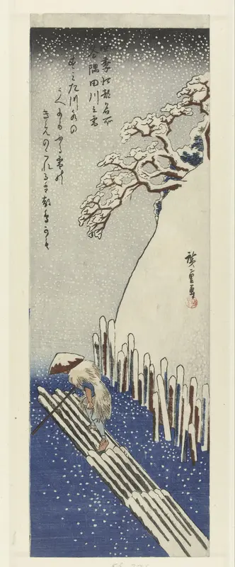 Winter, sneeuw op de Sumida rivier Wall Art by Unknown - High-Resolution Digital Print