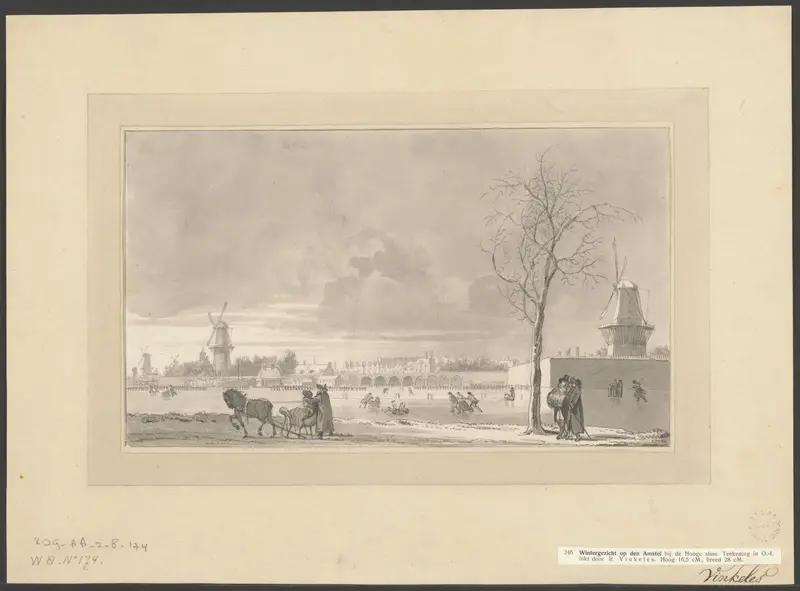 Wintergezicht bij de Hogesluis, gezien vanaf de Weesperzijde Wall Art by Unknown - High-Resolution Digital Print
