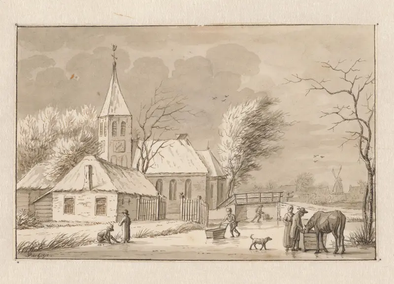 Wintergezicht bij een kerk Wall Art by Pieter de Goeje - High-Resolution Digital Print