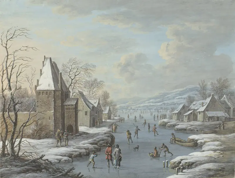 Wintergezicht met ijsvermaak Wall Art by Unknown - High-Resolution Digital Print