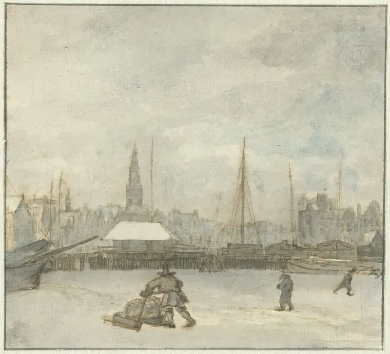 Wintergezicht te Amsterdam Wall Art by Gerrit Lamberts - High-Resolution Digital Print