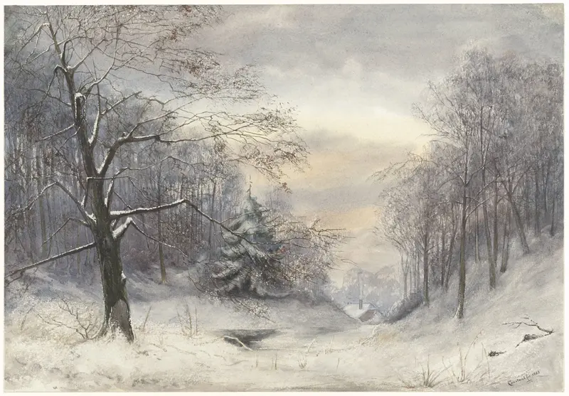 Winterlandschap Wall Art by Jan Daniël Cornelis Carel Willem baron de Constant Rebecque - High-Resolution Digital Print