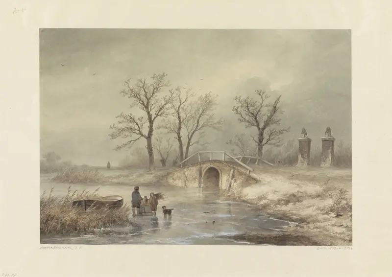 Winterlandschap Wall Art by Johannes Franciscus Hoppenbrouwers - High-Resolution Digital Print