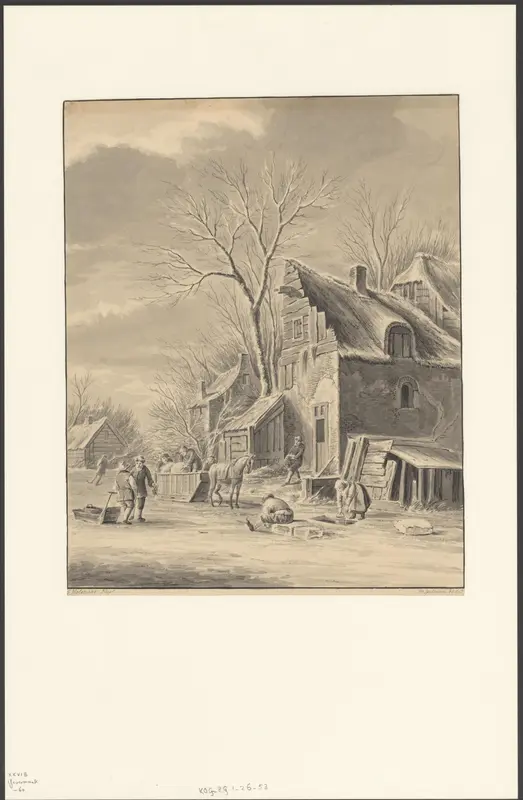 Winterlandschap met paardenslee Wall Art by Unknown - High-Resolution Digital Print