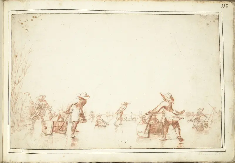 Winterscène op het ijs Wall Art by Harmen ter Borch - High-Resolution Digital Print