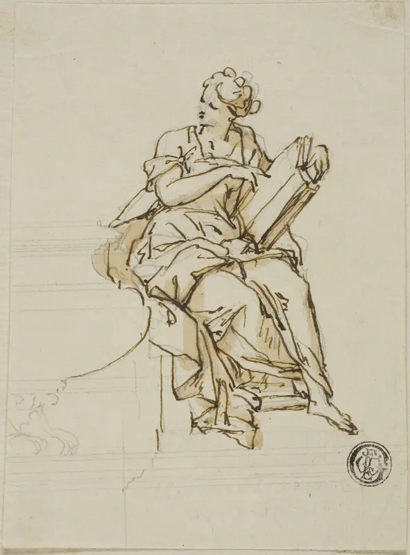 Wisdom: Unexecuted Design for the Monument to the First Duke of Marlborough Wall Art by John Michael Rysbrack - High-Resolution Digital Print