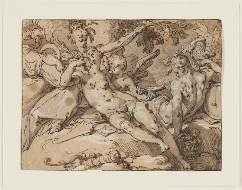 Without Ceres and Bacchus, Venus Would Freeze Wall Art by Abraham Bloemaert - High-Resolution Digital Print