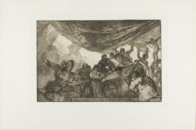 Without commending himself either to God or the devil, plate 15 from Los Proverbios