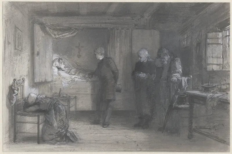 Witse bij het ziekbed van Barte uit Dokter Lief en Leed Wall Art by Ferdinand Carl Sierich - High-Resolution Digital Print