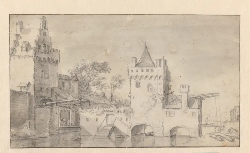 Witte Vrouwenpoort te Utrecht Wall Art by Anthonie Waterloo - High-Resolution Digital Print
