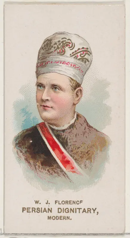 W.J. Florence Dressed as Modern Persian Dignitary, from the set Actors and Actresses, Second Series (N71) for Duke brand cigarettes Wall Art by W. Duke, Sons & Co. - High-Resolution Digital Print