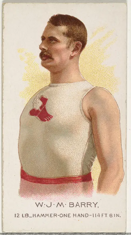 W.J.M. Barry, Hammer Throw, from World's Champions, Series 2 (N29) for Allen & Ginter Cigarettes Wall Art by Allen & Ginter - High-Resolution Digital Print
