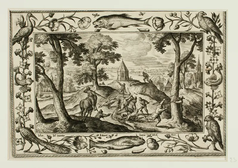 Wolf Hunt, from Landscapes with Old and New Testament Scenes and Hunting Scenes