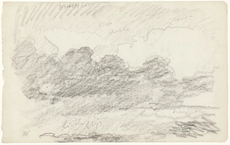 Wolkenlucht, met kleurnotities Wall Art by Gerrit Willem Dijsselhof - High-Resolution Digital Print