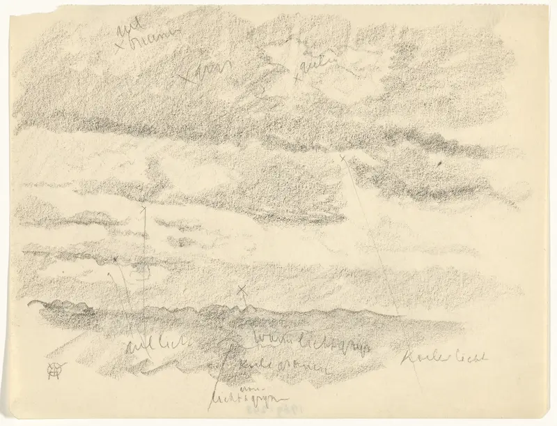 Wolkenlucht met kleurnotities Wall Art by Gerrit Willem Dijsselhof - High-Resolution Digital Print