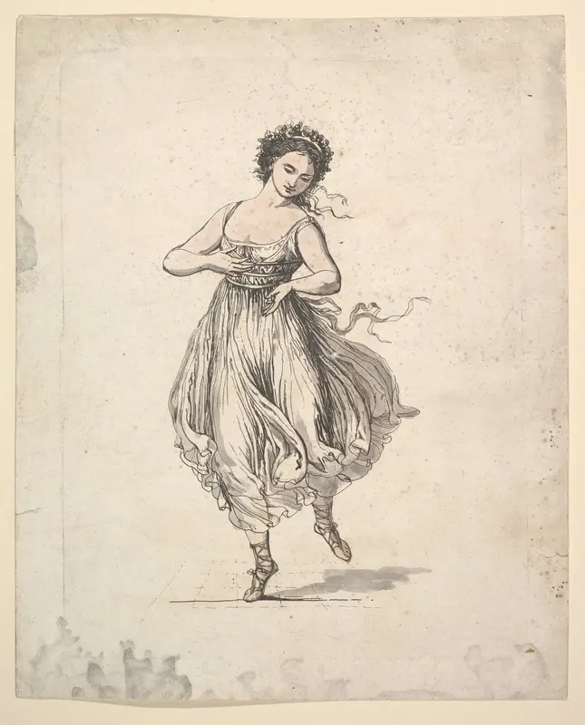 Woman Alone, from the series the Dancing Pair Vigano Wall Art by Johann Gottfried Schadow - High-Resolution Digital Print
