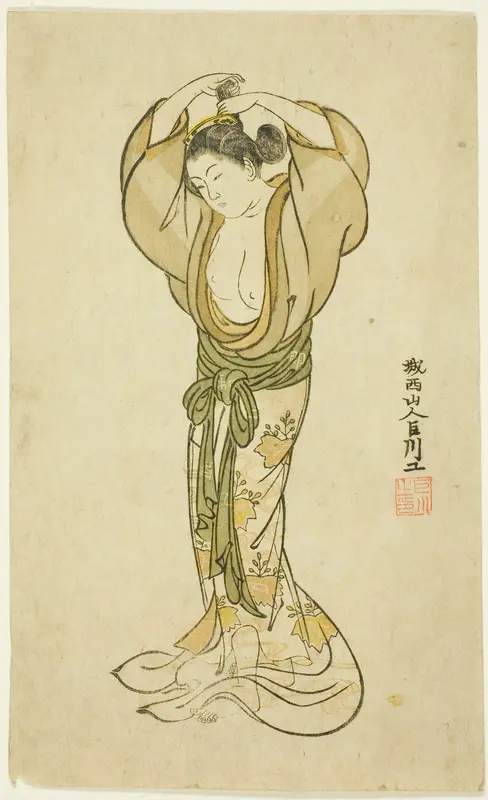 Woman Arranging Her Hair