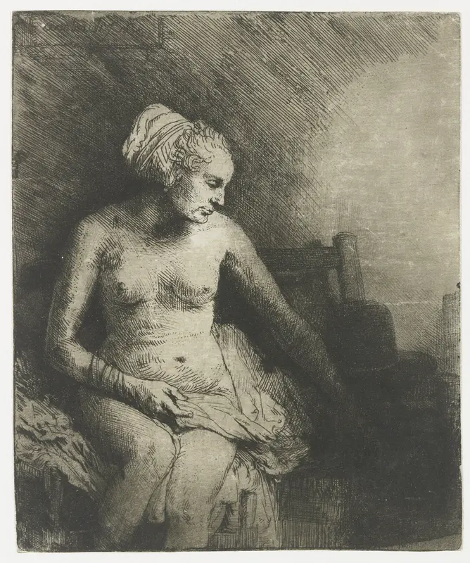 Woman at the Bath, with a Hat beside her Wall Art by Unknown - High-Resolution Digital Print