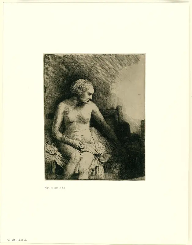 Woman at the Bath with a Hat beside her Wall Art by Unknown - High-Resolution Digital Print