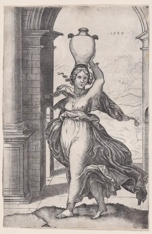 Woman Carring a Vase on Her Head