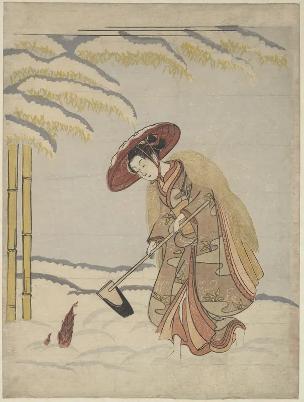 Woman Digging Bamboo Shoots in the Snow, or Parody of Meng Zong (Mōsō), from Twenty-Four Paragons of Filial Piety