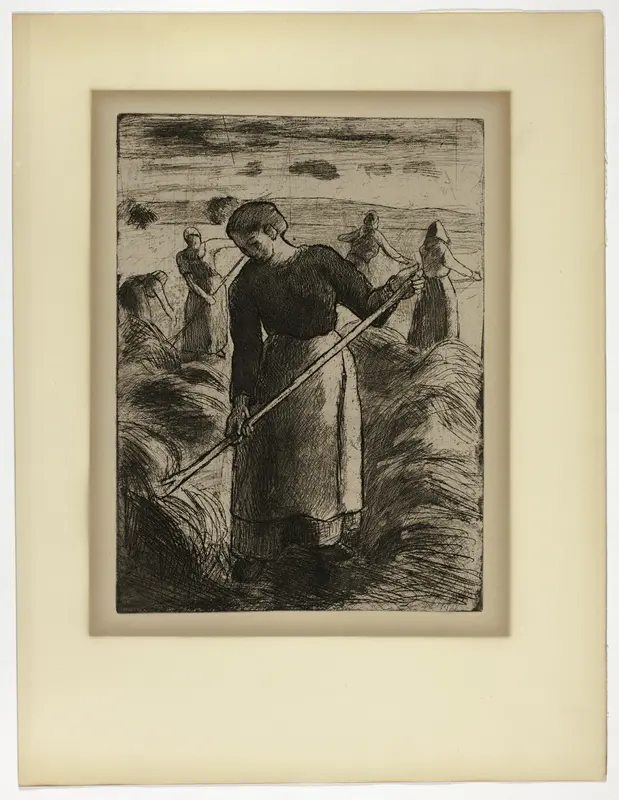 Woman Haymaker at Éragny Wall Art by Camille Pissarro - High-Resolution Digital Print