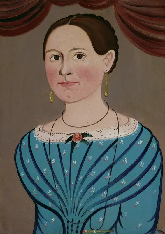 Woman in a Blue Dress Wall Art by School of William Matthew Prior - High-Resolution Digital Print