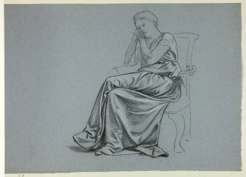 Woman in Loose Gown on Chair Wall Art by Henry Stacy Marks - High-Resolution Digital Print