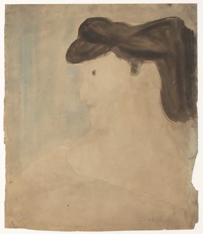 Woman in Profile Wall Art by Amedeo Modigliani - High-Resolution Digital Print