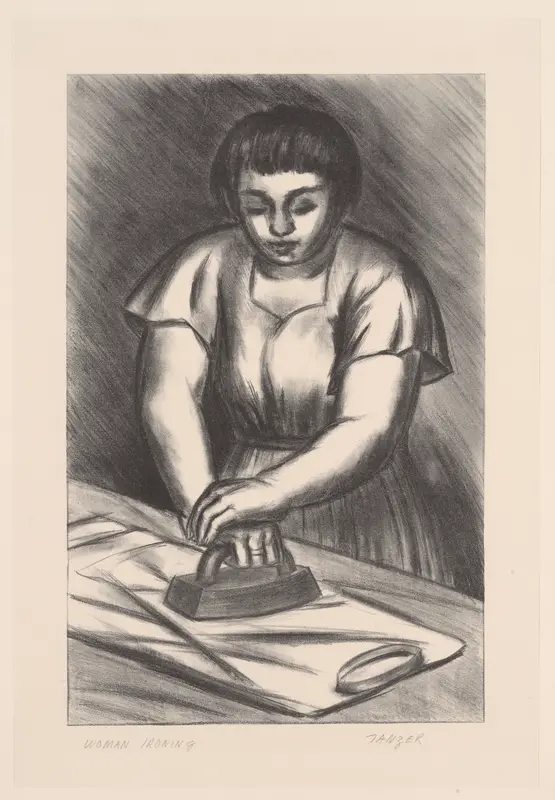 Woman Ironing Wall Art by Julius Tanzer - High-Resolution Digital Print