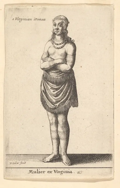 Woman of Virginia Wall Art by Wenceslaus Hollar - High-Resolution Digital Print