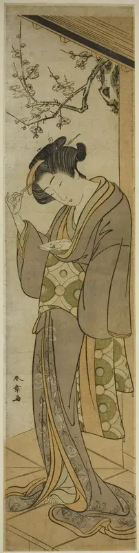 Woman on a Verandah About to Open a Letter