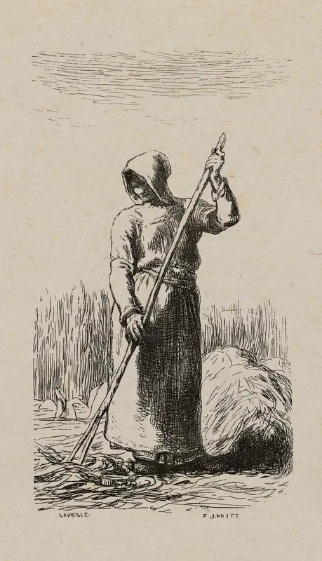 Woman Raking Hay