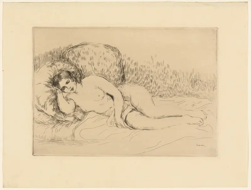 Woman Reclining, to the Left Wall Art by Pierre-Auguste Renoir - High-Resolution Digital Print