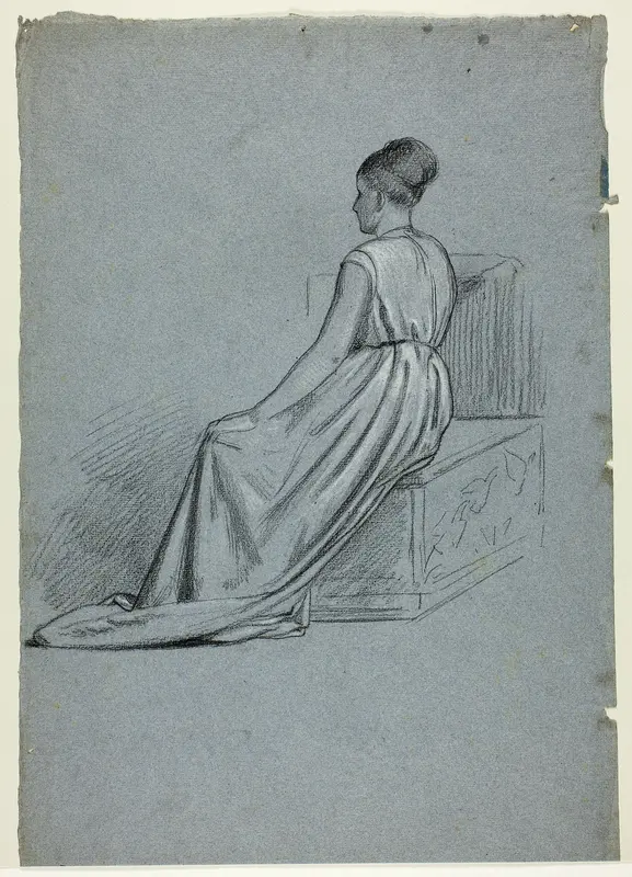 Woman Seated Looking to the Left Wall Art by Henry Stacy Marks - High-Resolution Digital Print